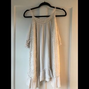 Boho cream Mossimo dress with shoulder cut outs